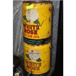 2 WHITE ROSE 5 GALLON CANS
