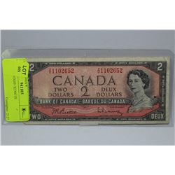 1954 CANADIAN $2 NOTE