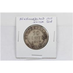 NEWFOUNDLAND 1917 SILVER 50 CENTS