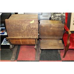 2 ANTIQUE SCHOOL DESKS