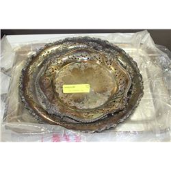 ESTATE 3 SILVER PLATED SERVING TRAYS