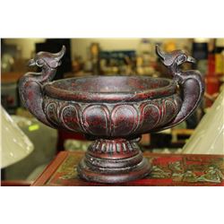 RED/BURGUNDY CENTERPIECE WITH GOLD LEAF FINISH