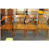 Image 1 : SET OF 4 ASSORTED VINTAGE WOODEN CHAIRS