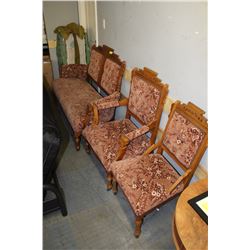 VICTORIAN PARLOUR SET INCLUDES ARM CHAIR