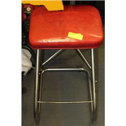 VINTAGE PINK BAR STOOL SOLD WITH BLACK LEATHERETTE