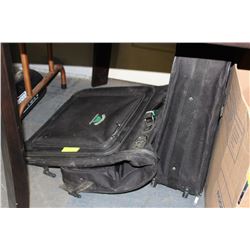 BLACK SUITCASE SOLD WITH GARMENT BAG