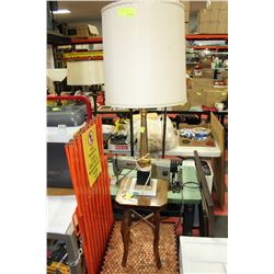 VINTAGE STONE BASE LAMP WITH PLANT STAND