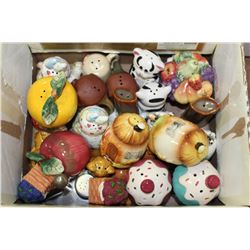 BOX OF SALT & PEPPER SHAKERS