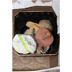 BOOK ENDS, PLANT POT & FIGURINE