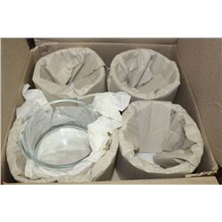 4 PIECE FLOWER GLASS BOWLS