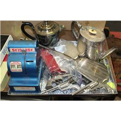 ESTATE TRAY WITH VANITY SET, TEA SERVERS, MINI