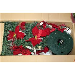 FIBRE OPTIC POINSETTA CHRISTMAS TREE