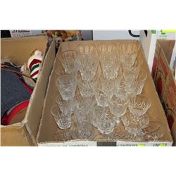 BOX OF CRYSTAL GLASSES