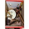 Image 1 : BOX OF COLLECTIBLES INCLUDING PIPES, SMOKERS STAND