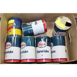 6 EMPTY MARVELUBE OIL CANS