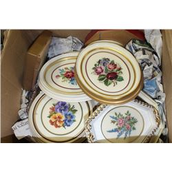 BOX OF ESTATE PETIT POINT PICTURES