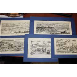 SET OF 5 SIGNED&NUMBERED LTD EDITION LITHOGRAPHS