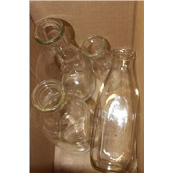 BOX OF 4 ASSORTED VINTAGE MILK BOTTLES