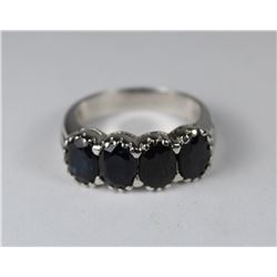 NATURAL SAPPHIRE .925 SILVER RING - SIZE 7