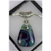 Image 1 : HAND CRAFTED MULTI COLORED AGATE PENDANT ON SILK C