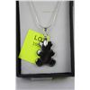 Image 1 : HEMATITE TEDDY BEAR ON A 22" SNAKE CHAIN