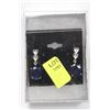 Image 1 : NATURAL SAPPHIRE .925 SILVER EARRINGS