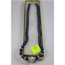 BLUE SEA SHELL PEARL NECKLACE - 8-12MM