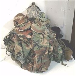 Duffel bag full of camouflage army fatigues