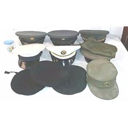 Lot of military hats and caps