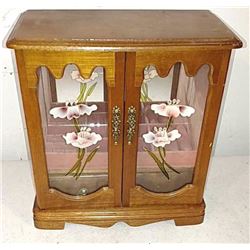 Wood jewelry box 11.5" H 10.5w 5.5" D