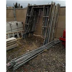 10 sets of scaffolding with cross bracing