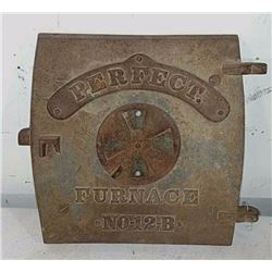 Cast iron furnace door