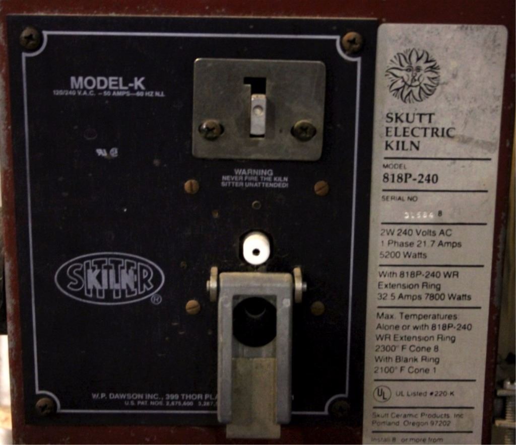 Sitter Kiln Model K 120/240 VAC 50 Amp 60 Hz