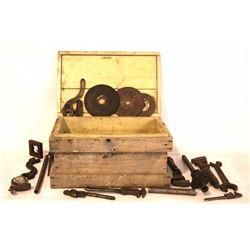Antique Wooden Box with Tools