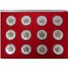 Image 2 : 2004 Complete Zodiac 1oz. Privy Mark $5 Silver Maple Leaf 12-Coin Set with Red Velvet Dsplay Box. Yo