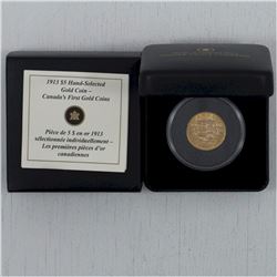 RCM Issue; 1913 $5 Hand-Selected Gold coin Canada's First Gold coins. This coin has a weight of 8.36