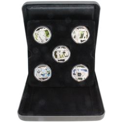 2011 Perth Mint Tuvalu $1 Heroes and Villains 1oz Pure Silver 5-Coin Set with all original Perth Min