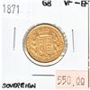 Image 1 : 1871 Great Britain Gold Sovereign in Very Fine to Extra Fine Condition. This piece contains .917 Pur