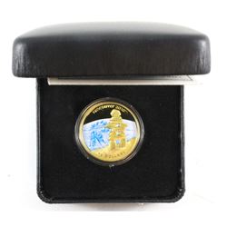 2008 Vancouver Olympic $75 "Inukshuk" Gold coin (tattered outer sleeve). Issued by the RCM Mint.