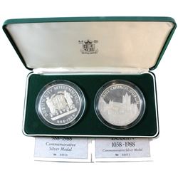 1988 Dublin City Sterling Silver 2-coin Medallion set. This set contains a 988-1988 Millennium Comme