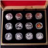 Image 2 : 2013 $10 Fine Silver 12-Coin Set with Deluxe Wooden Box issued by the Mint - 'O' Canada Subscription