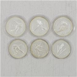 Estate Lot of 6x Republic of Italy 2006 Olympic 5 and 10 Euro Silver coins. You will receive a 2005 