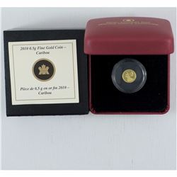 RCM Issue; 2010 25 Cent .5g Gold Caribou Coin (TAX Exempt)