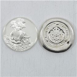Estate Lot of 2x Silver Rounds. You will receive the 1979 100 Greatest Masterpieces Bacchus 2.3oz .9
