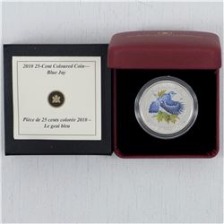 2010 RCM Issued 25-cent Coloured Blue Jay Coin