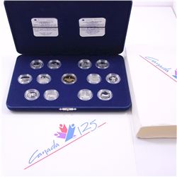 1992 Canada '125' Proof Sterling Silver Quarter Set With Loonie issued by the RCM (coins may be ligh