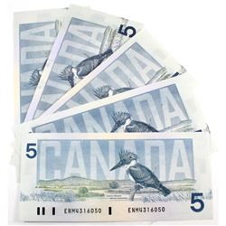 Complete Signature Type Set of the 1986 Bird Series $5.00 in UNC Condition. You will receive a Crow-