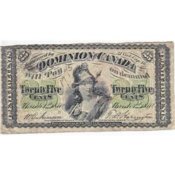 1870 Canada 25ct Note Shinplaster