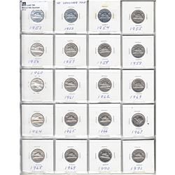 87W. Estate Lot of Canadian 5cts dates mixed from 1902 to 1988. Over 70 coins. Sold as is, no return