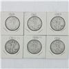 Image 1 : Estate Lot of USA Half Dollars dated 1943s, 1944S, 1946, 1941, 1936 and 1942. 6pcs